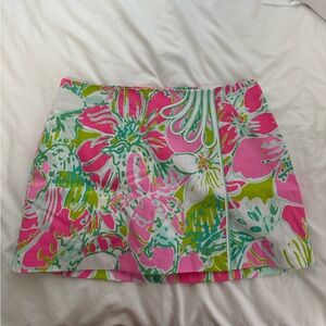 Lilly Pulitzer Jasmine Skort in Flamingo Pin Don’t Give A Cluck